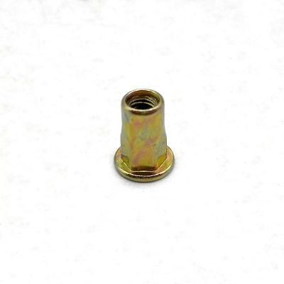 Flat Head Hex Body Aluminium Sheet Metal Carbon Steel Brass Cylindrical Rivet Nut
