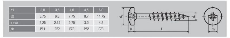 Pan Head Pozidriv Zinc Type 17/Shap Point Chipboard Screws/Tornillos