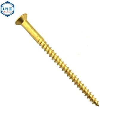 Fastener High Quality DIN97 H62 Brass Alloy Material Flat Head Wood Tapping Screw for Furniturer