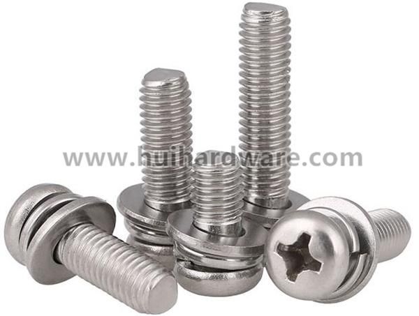 Stainless Steel Phillips Pan Head Combination Screw, Assembly Screw, Sem Screw
