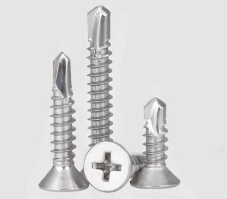 Stainless Steel 18-8 Cross Recessed Head Countersunk Self Drilling Screw