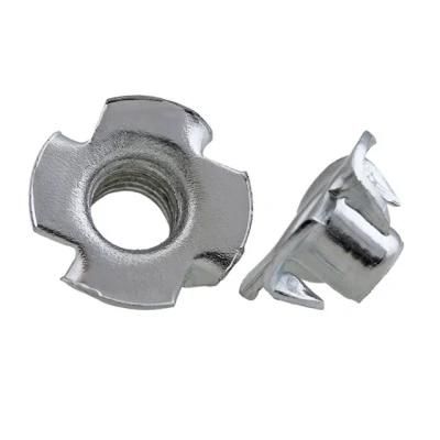 Manufacturers Wholesale DIN1624 4 Prong Insert T Nut Stainless Steel Four Claw Tee Nut for Screw