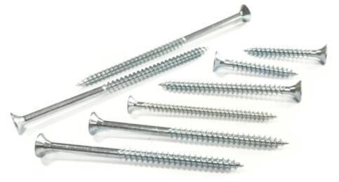 Pozidriv Flat Head Chipboard Screw Double Csk Flat Full Thread C1022 Harden White Zinc Plated 3.5X60mm Chipboard Screw