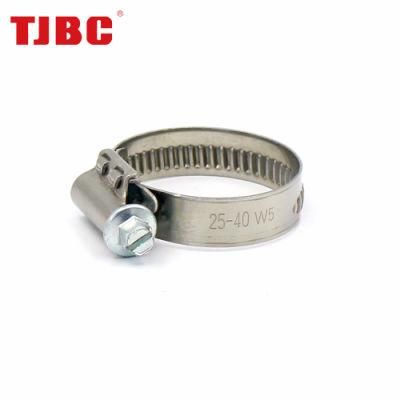 OEM&ODM 12mm German Type 316ss Stainless Steel Worm Drive Pipe Tube Clip, Adjustable Non-Perforated Hose Clamp for Automotive, 80-100mm