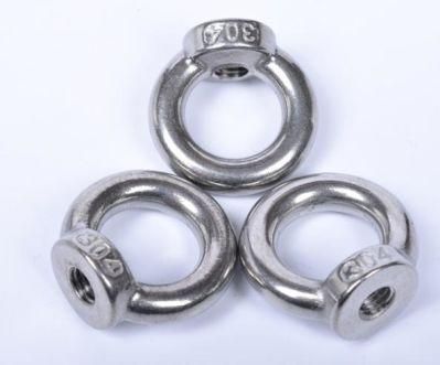 304 Stainless Steel Lifting Eye Screw Nut Marine Lifting Lug Nut 316 201 Round Nut