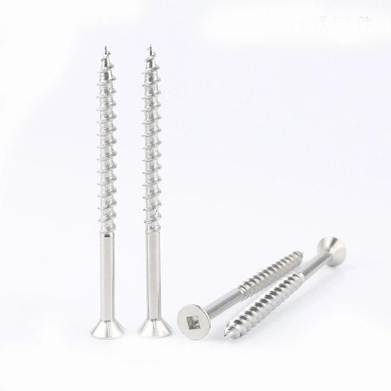 Stainless Steel Square Drive Countersunk Flat Head Wood Screw Self-Tapping Screw