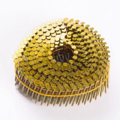 Chinese Yellow Colour Screw Shank Coil Nails for Pallets with High Quality