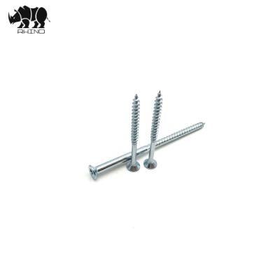 High Quality with White Zinc Plated Double Chipboard Screw