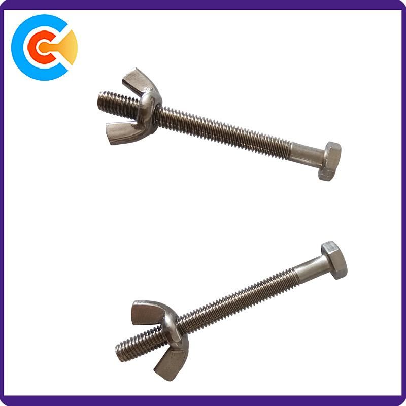 Steel M4 Wing Nut Hex Head Bolt
