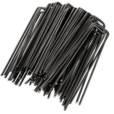 11guage 6 Inch Garden Staple Stakes Ground Anchors Carbon Steel Anchor Pins Landscape Fabric Gardening Securing Peg Cover Nail