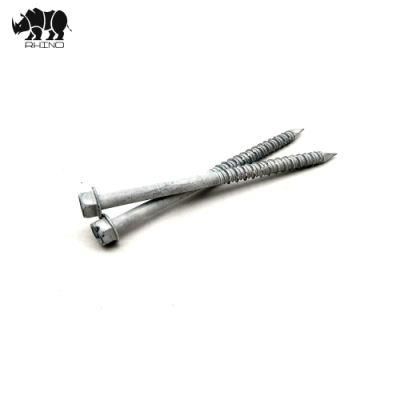 Diamond/Sharp Point, Hi-Low Thread, Ruspert Coating, Hex Head Phil Slotted Concrete Screws