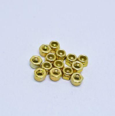 Carbon Steel M6 DIN985 Yellow Zinc Plated Nylon Lock Nuts
