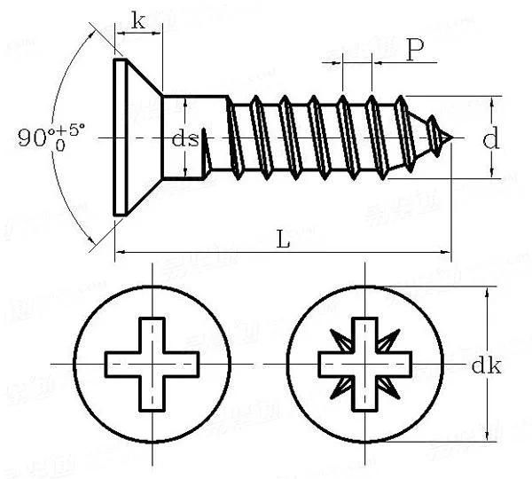 DIN 7997 Germany Pz Pozidriv Drive Colored Self Tapping Countersunk Flat Head Brass Wood Screws