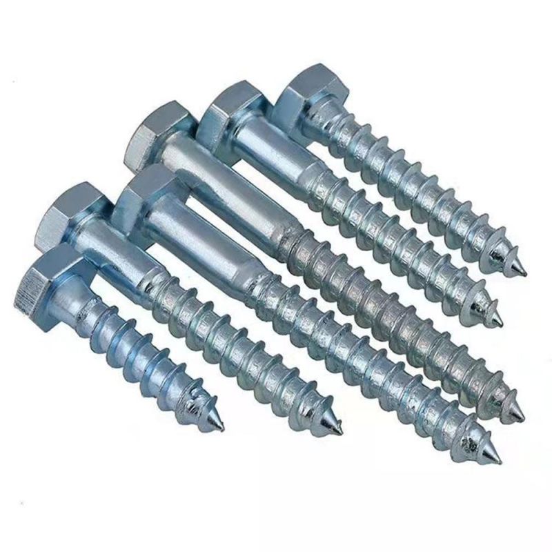 ASME/ANSI Wood Screw Zinc Wholesale Price Bolts Wood Screws Metric Galvanized Hex Lag Screws