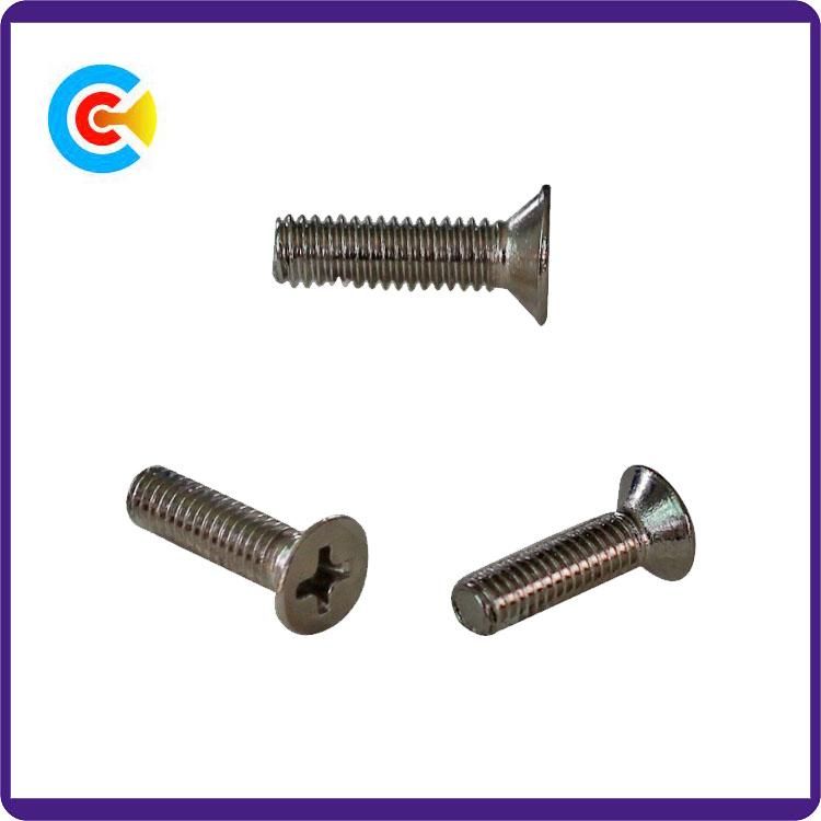 DIN/ANSI/BS/JIS Carbon-Steel/Stainless-Steel Cross Recessed Countersunk Non-Slip Screw for Electronic/Machinery/Industrial
