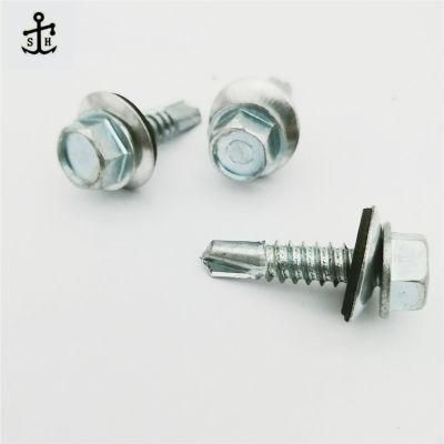 DIN 7504K Hexagon Head Drilling Screws with EPDM Washer Made in China