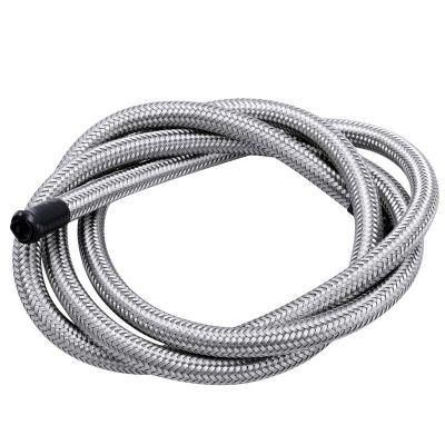 An4 1 Meter an Racing Fuel Hose Stainless Steel Braided PTFE Brake Fuel Oil Line Hose Pipe Silver