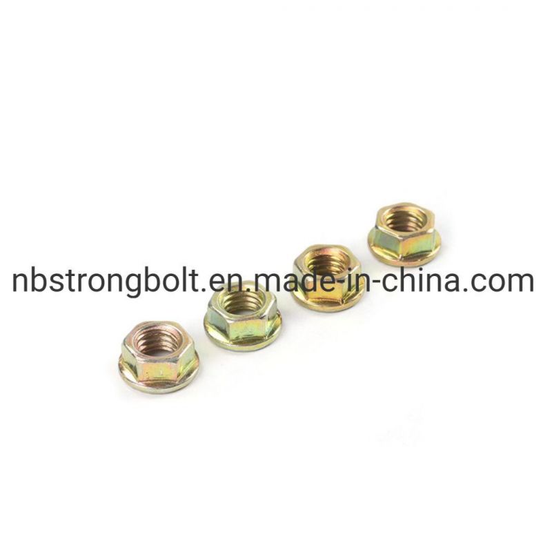 DIN6923 Hex Flange Nut with Yellow Zinc Plated M6