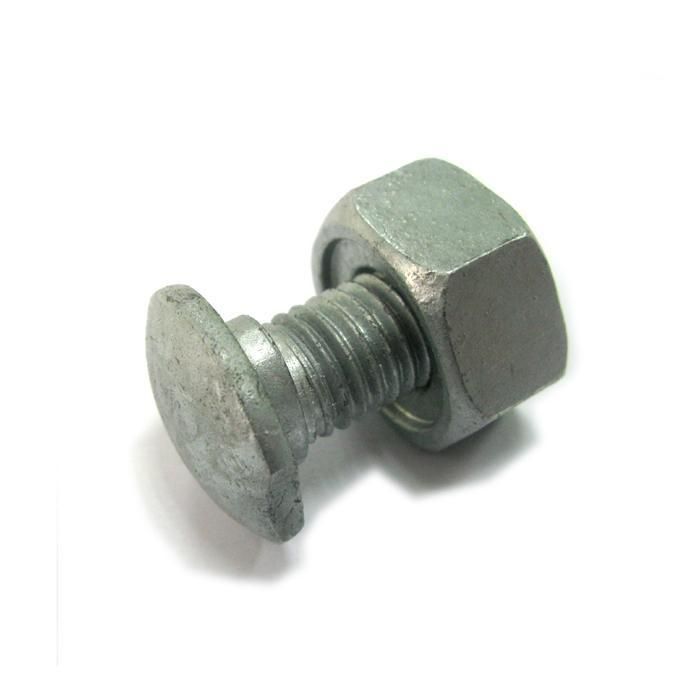Guardrail Bolt with Tenon, Highway Guardrail Fastener H. D. G Hot DIP Galvanized Carbon Steel Guardrail Splicing Bolt with Nut