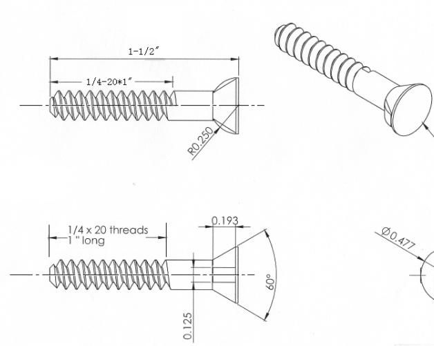 Agricultural Equipment; Countersunk Double-Nip Bolts, Sinkings, Metric Thread, Finish