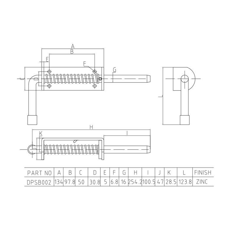 Spring Loaded Latch Shoot Bolt