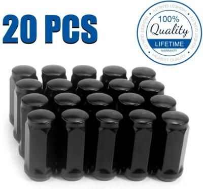 Black Bulge Acorn 3/4&quot; 19mm Hex 1.9&quot; Tall M12X1.5 Lug Nuts