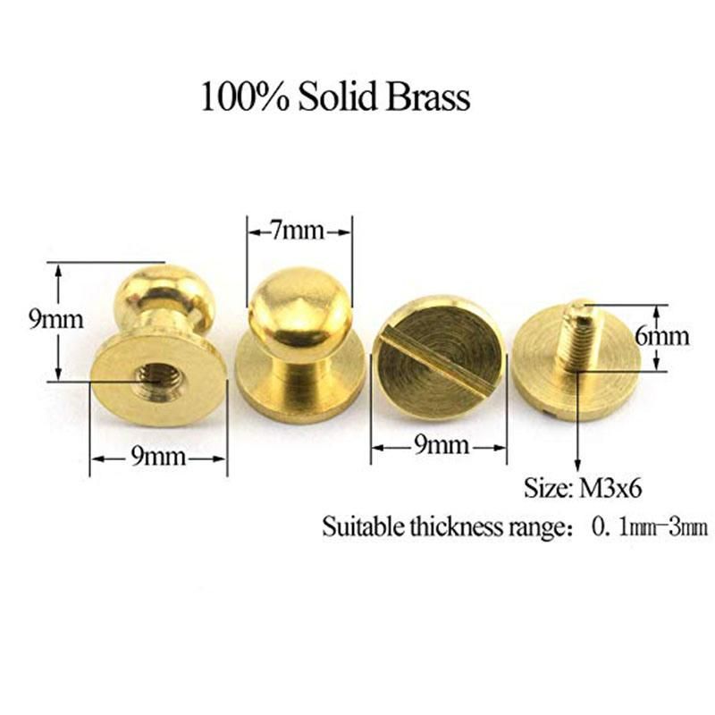 7mm Round Head Button Screw Back Screw Stud Spot Rivet for Leather Craft Bag Belt Handbag DIY Decoration Accessories Made in China