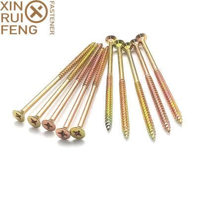 MDF Screw Yellow Zinc Plated Single Thread China Wholesale Hardware Chipboard Screw