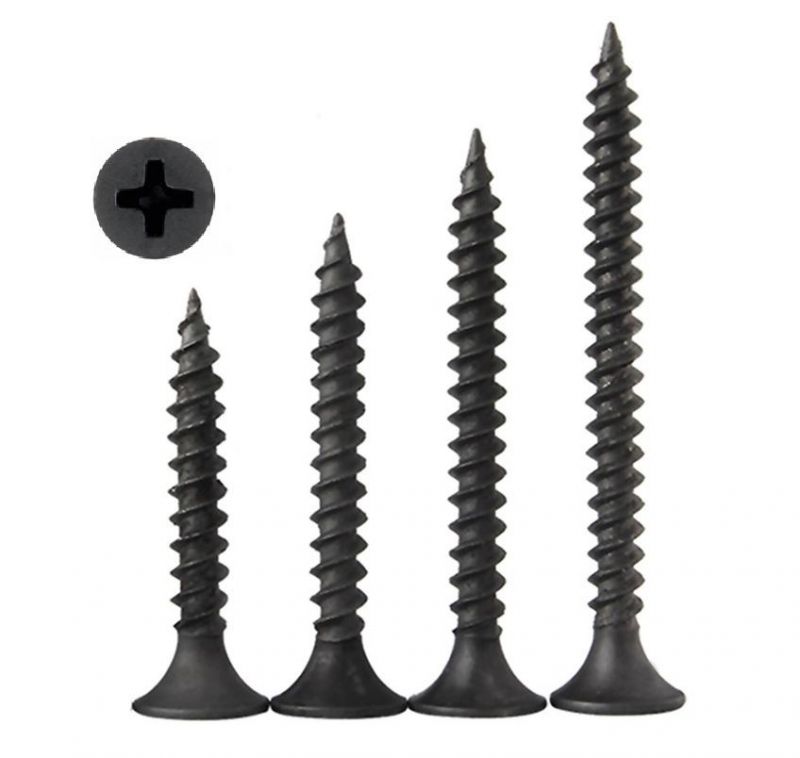 3.5*25mm Phillips Black/Gray Phosphated pH Recess Self-Tapping Bugle Countersunk Head Drywall Screw for Gypsum