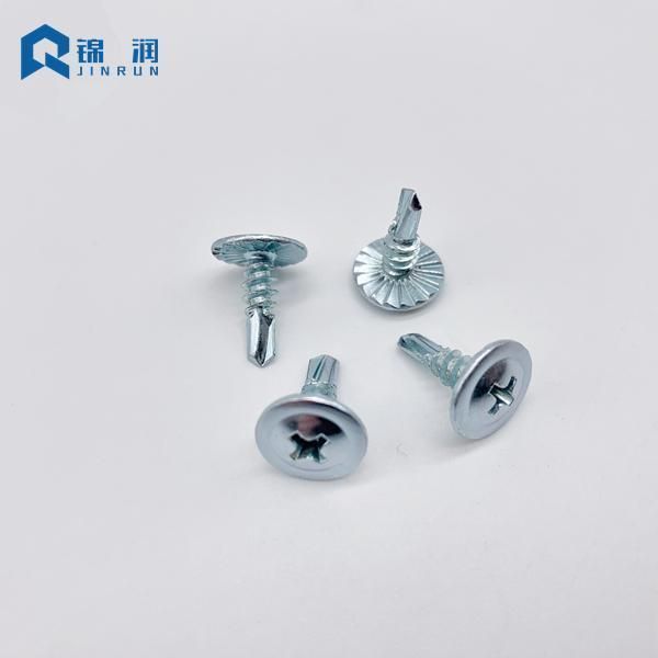 Wafer Head Drilling Screws Zinc Plated Truss with Knurling