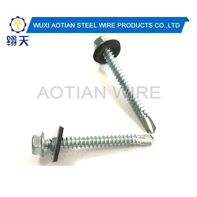 Roofing Screw St Type Bsd for Wood with EPDM Washer Size 4.8X35mm Zinc Plated DIN7504K Self Drilling Screw