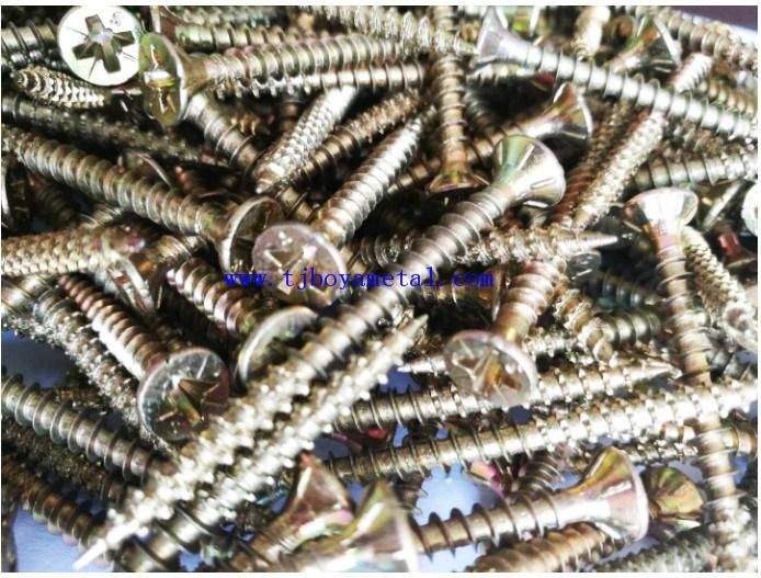 Yellow Zinc Pozi Drive Head Chipboard Screws for Wood
