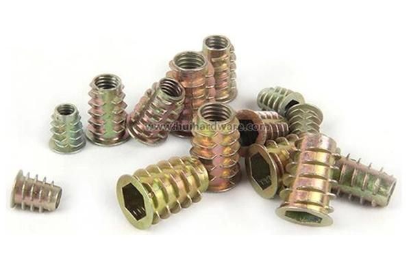 Color Zinc Plated Zinc Alloy Wood Insert Nut M6/M8/M10