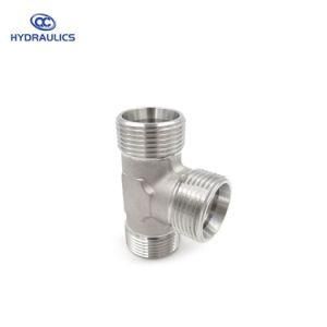 Stainless Steel Compression Tube Fittings Male Tee Hydraulic Adapters