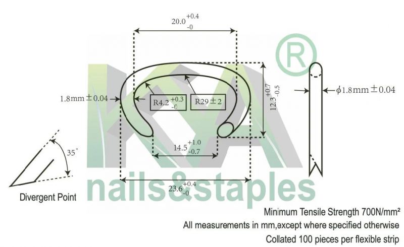 15ga C24 Hog Ring Staples for Spring Mattress