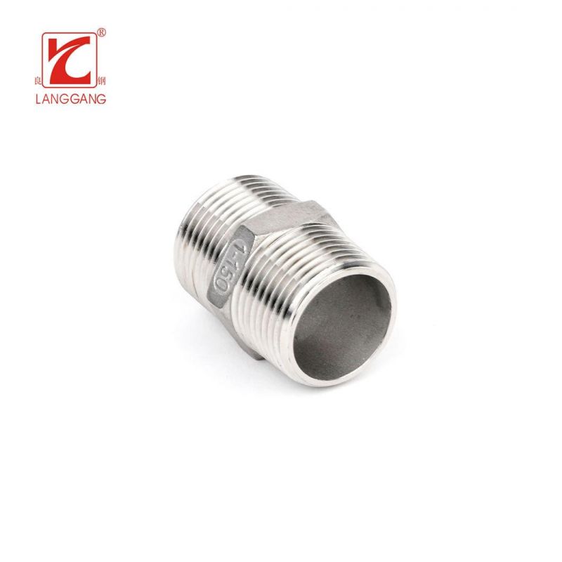 Hot Sales Stainless Steel Pipe Fitting Thread Screw Hex Nipple