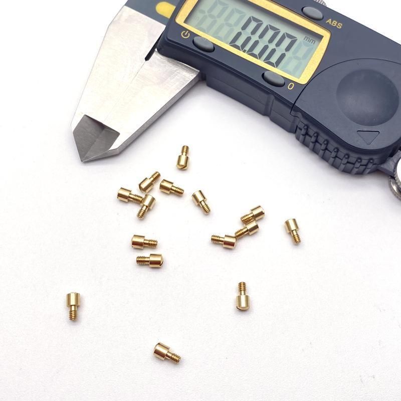 Mini Precision Turning Cylinder Head Slotted CNC Machined Brass Screws