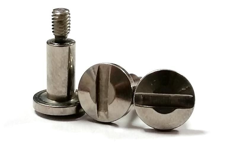 Carbon Steel Black Nickel Plated Truss Head Slotted Shoulder Screw