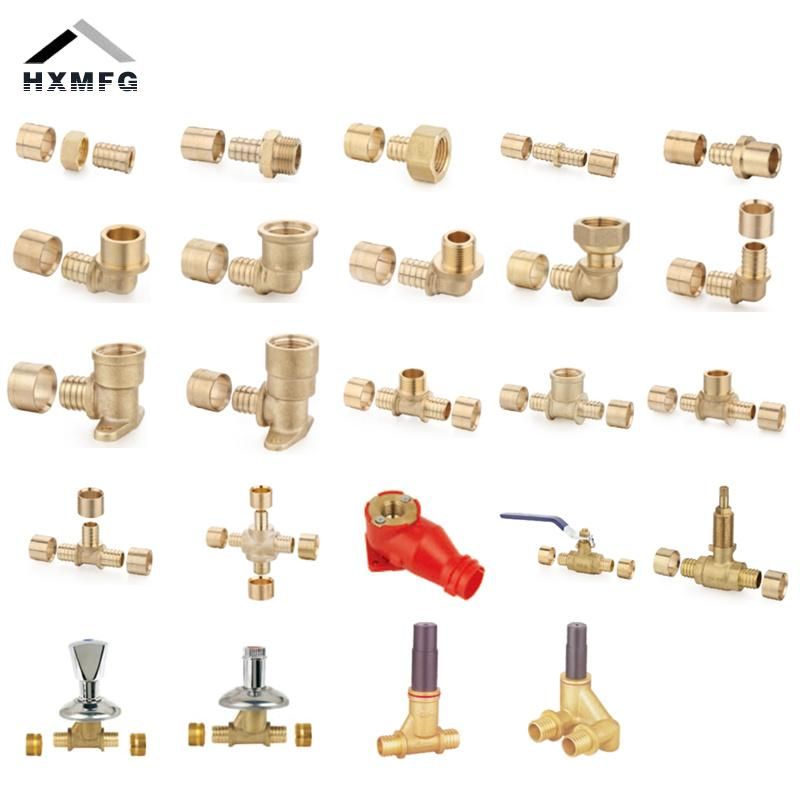 3-Way Female Brass Press Sliding Fitting for Pex Pipe