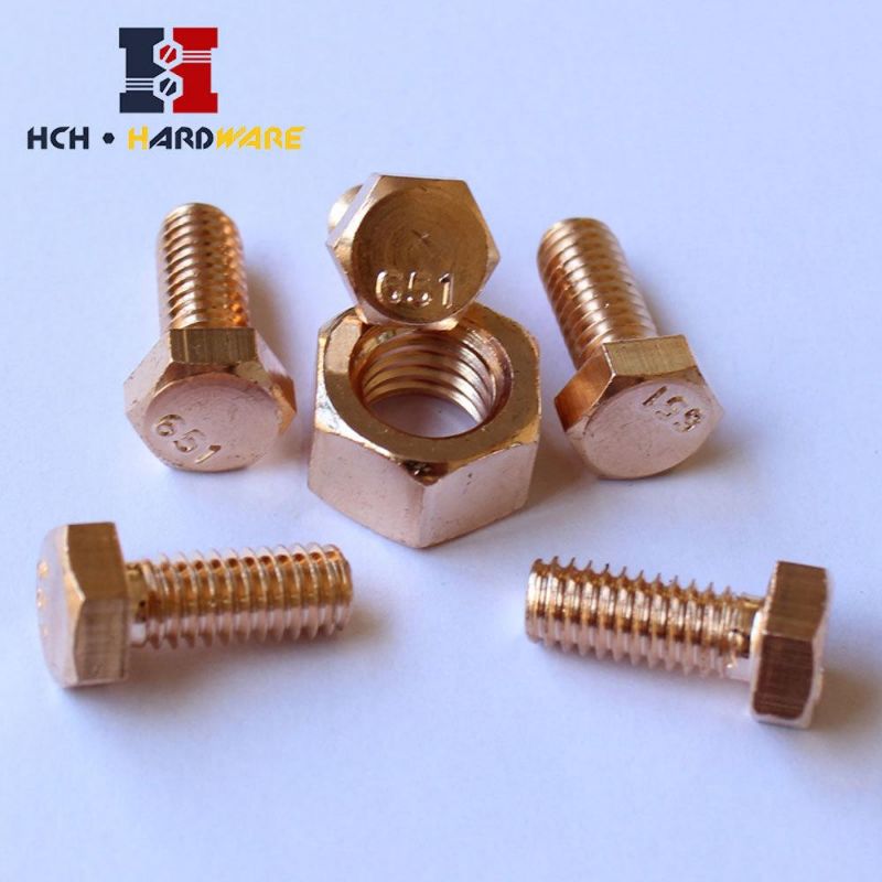 High Quality Brass Silicon Bronze Hex Cap Screw Hex Bolt