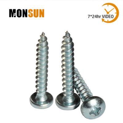 Yellow/Blue Zinc Plated Carbon Steel #2 pH Drive Cross Recess Woodworking Hinge Tape Chipboard Screw