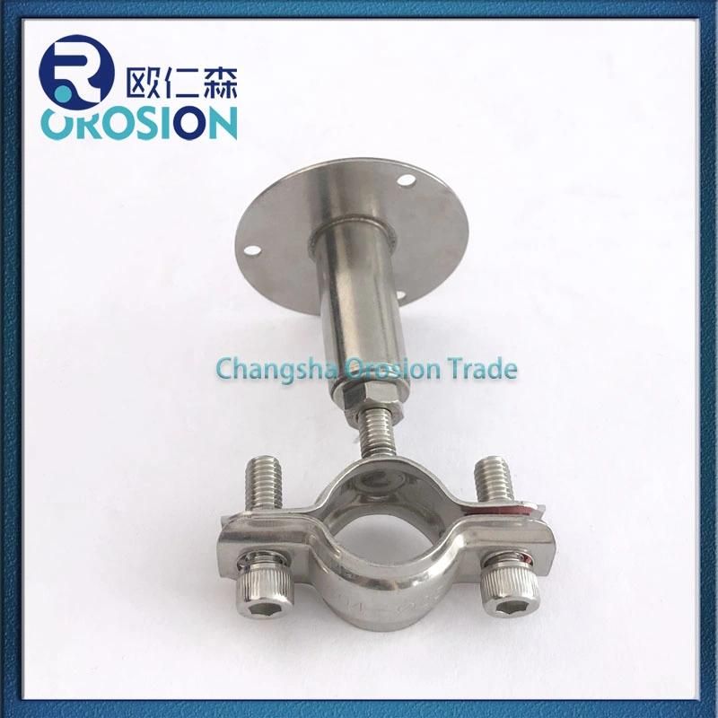 Stainless Steel Food Grade Pipe Holder Pipe Fitting with Plate