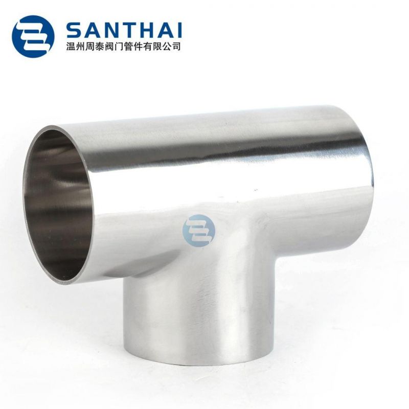 Santhai DIN SMS 3A Idf ISO Sanitary Stainless Steel Food Grade Mirror Polish Matte Weld Clamp Thread Equal Pipe Tee Former