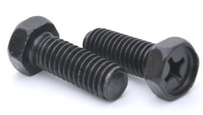 American Carbon Steel Outer Hexagon Bolt High Strength Fastener Oxidation Blackened Half Tooth Outer Hexagon Screw