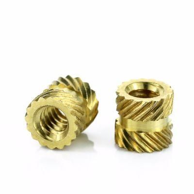 Custom Double Knurled Head Brass Insert Nut Brass Decorative Nut Heavy Finish PCS Water ISO M8 Insert Nut