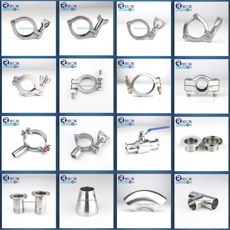 stainless Steel Round Pipe Fitting Hanger Clamped with Rubber