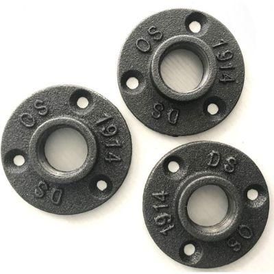 Casting Technics and Floor Flange Pipe Fitting Type 1/2 Cast Iron Black Floor Flange for Punk Style Pipe Light