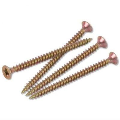 Yellow Zinc Long Construction Screw Double Countersunk Star Wood Screw Chipboard Screw