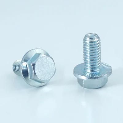 Carbon Steel Hex Flange Bolt Screw with Serration Zinc Plated