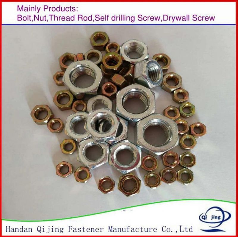 Hexagon Head Nut/Flange Nut/Cap Nut/Square Nut/ Nylon Lock Nut Ect. Color Zinc Plated